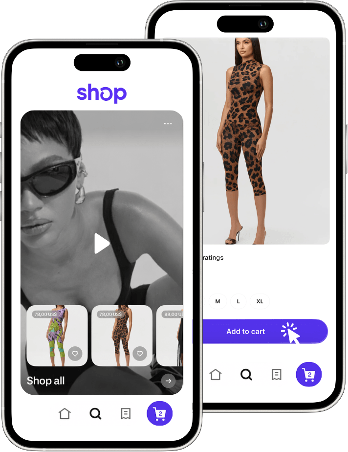 Shop app featuring Instagram shoppable content