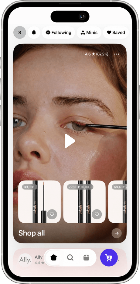Shoppable Instagram video on the Shop app